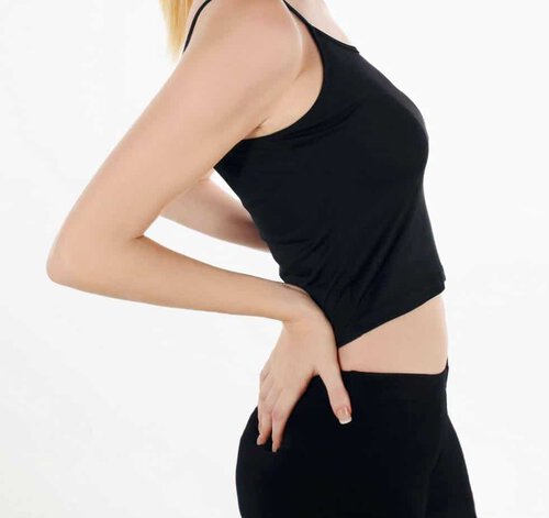 woman with back pain