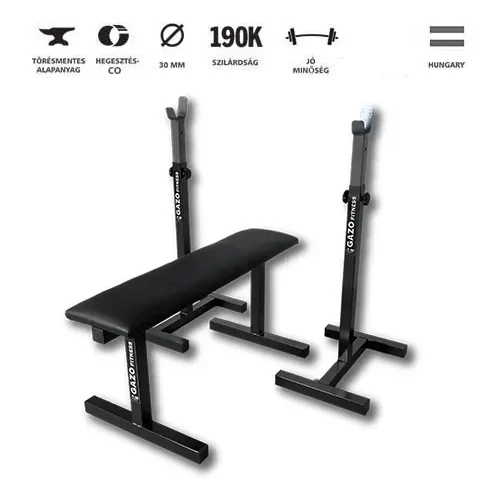 GazoFitness®Állítható Mobil Súlyállvány +Fix Edzőpad