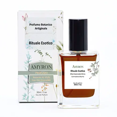 Profumo alla mirra Amyron Rituale Esotico, profumo botanico artigianale con olio essenziale di mirra
