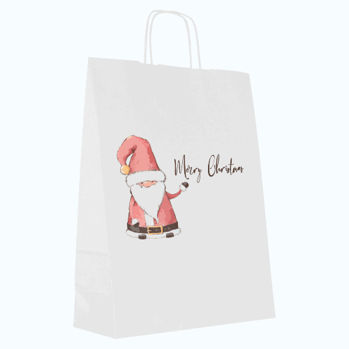 Torby świąteczne duże 32 x 12 x 41 cm Mikołaj Merry Christmas
