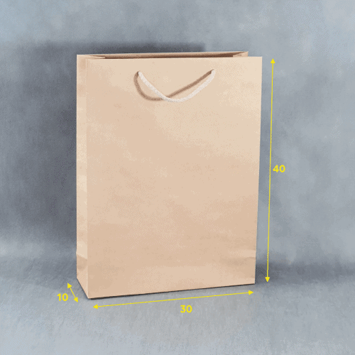 Torebka papierowa beżowa eko Kraftlux 30x10x40