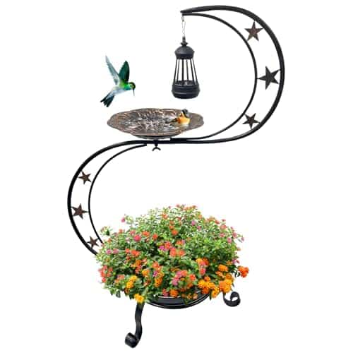 Bird Bath With Flowers around It