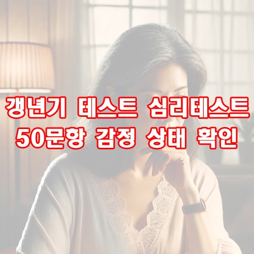 갱년기 테스트 심리테스트 50문항 감정 상태 확인