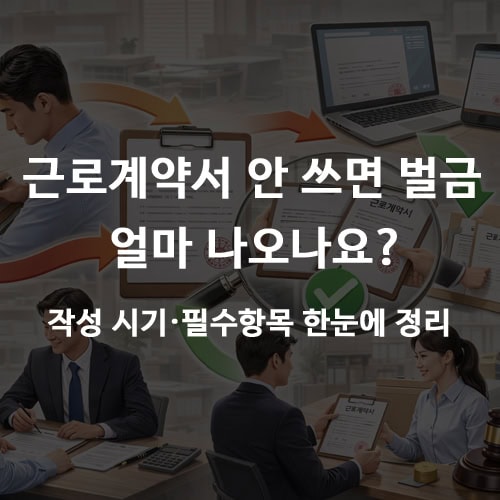 근로계약서 안 쓰면 벌금 얼마 나오나요 작성 시기·필수항목 한눈에 정리