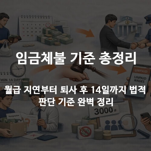 임금체불 기준 총정리 - 월급 지연부터 퇴사 후 14일까지 법적 판단 기준 완벽 정리