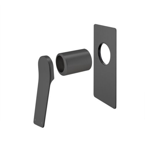 Rushy Square Matte Black Built-in Shower Mixer- Trim Kit
