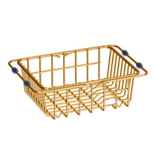 Flexible Stainless Steel Brushed Gold Sink Basket/ Dish Rack