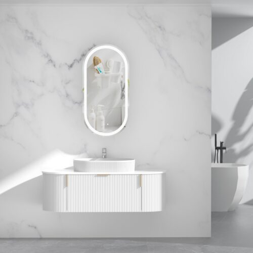 Navona CARYSIL 1200mm Fluted Wall Hung Vanity 1200 x 469 x 412mm