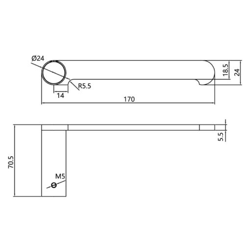 RUSHY Gun Metal Grey Toilet Paper Holder