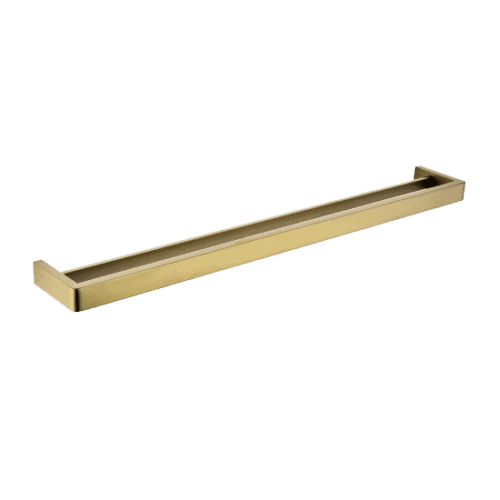 IVANO Series Square Brushed Yellow Gold Double Towel Rail 800mm