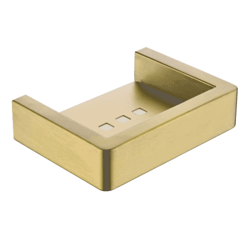 IVANO Series Square Brushed Yellow Gold Soap Dish Holder