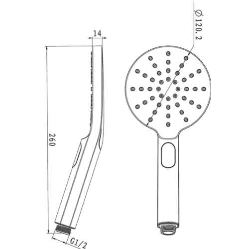 Round Chrome ABS 3 Function Handheld Shower Only