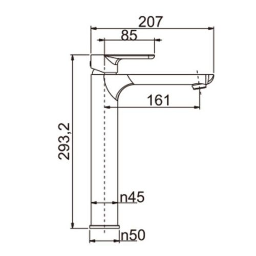 VOG Series Light Brushed Brass Tall Basin Mixer