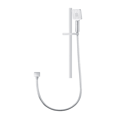 3 Functions Square Chrome Hand held Shower Set With Rail