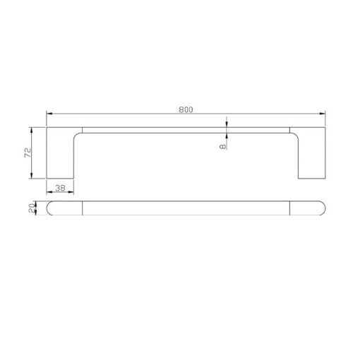 VOG Black Single Towel Rail 800mm