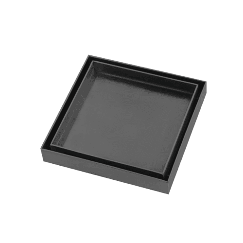 Gun Metal Grey Shower Grate Floor Waste Drain Smart Insert Tile 120*120mm(81.3mm Outlet)