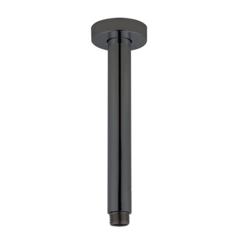 Round Gun Metal Grey Ceiling Shower Arm 200mm
