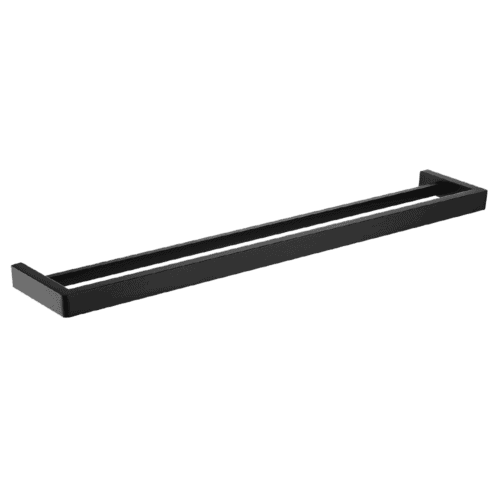 IVANO Series Square Black Double Towel Rail 800mm