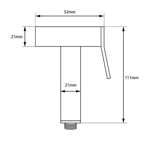 Square Chrome Toilet Bidet Spray Kit with 1.2m PVC Hose