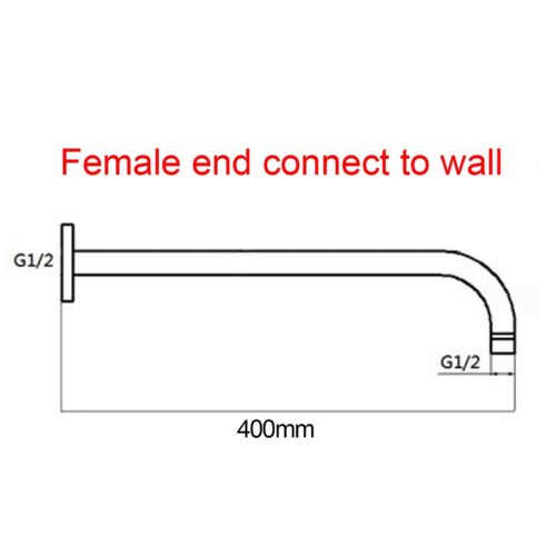 Round Gun Metal Grey Stainless Steel Wall Mounted Shower Arm 400mm