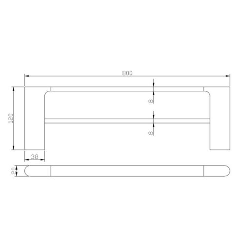 VOG Series Brushed Yellow Gold Double Towel Rail 800mm