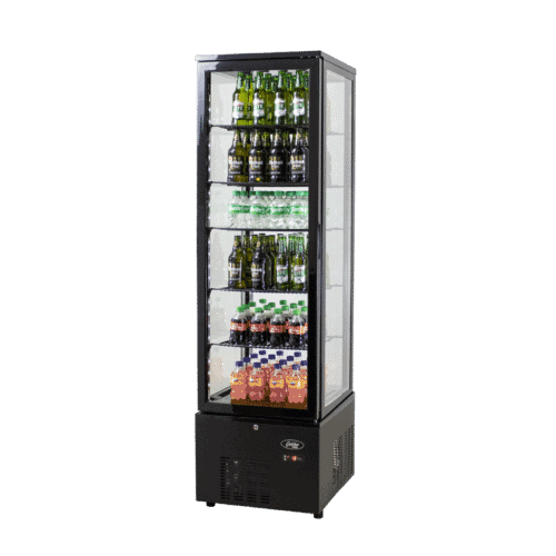 Refrigerated glass display cabinet - 279Lt, Black