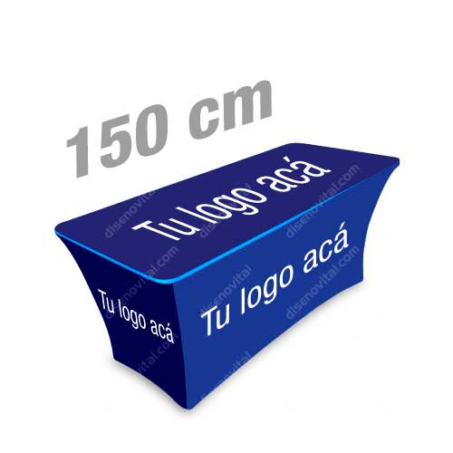 mesa publicitaria personalizada spandex con mantel rectangular para mesa plegable de 150 cm de ancho cobertores manteles para salon social y recepciones de hotal y ferias en medellin