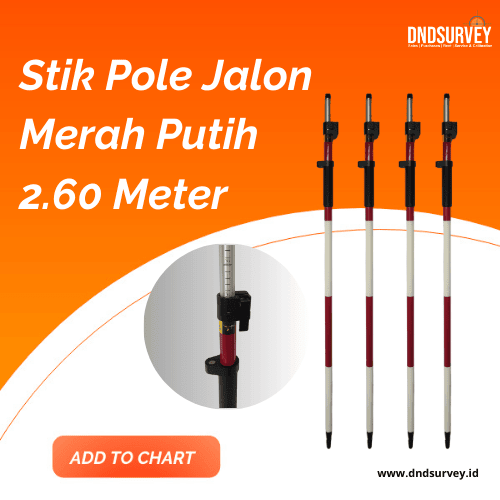 Stik Pole Jalon Survey 2,60 Meter Merah Putih