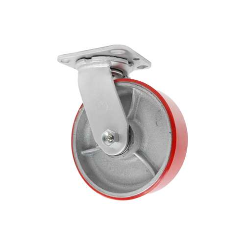 Rodaja giratoria con rueda semi acero de poliuretano 6 industrial″