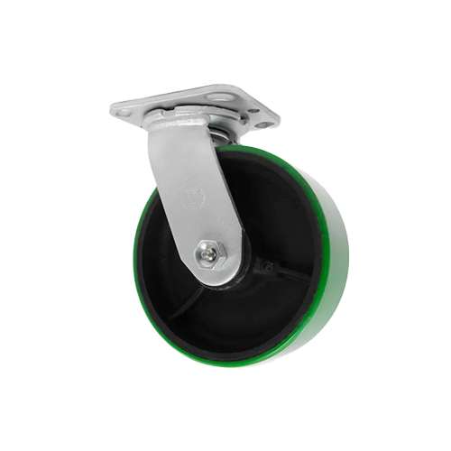 Rodaja giratoria con rueda semi acero de poliuretano 6 industrial″