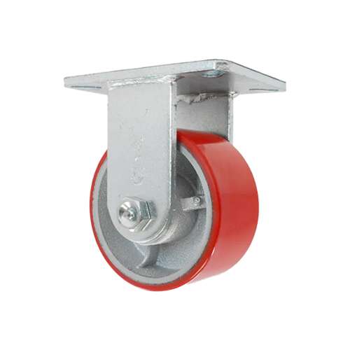 Rodaja fija con rueda de semi acero de poliuretano industrial 6″