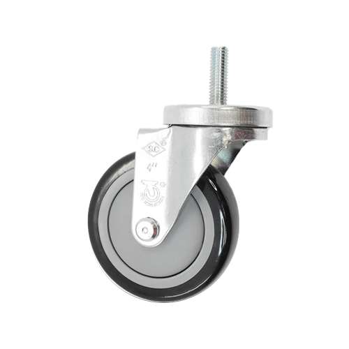 Rodaja de espiga de anillo de presión con rueda de poliuretano de 4″