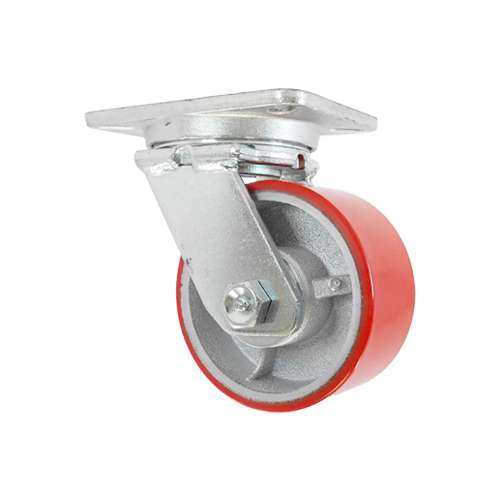 Rodaja giratoria de rueda semi acero de poliuretano industrial 6″