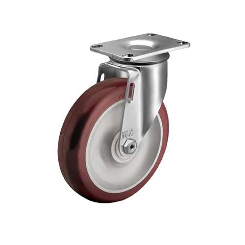 Rodaja giratoria de rueda poliuretano industrial 4″ - 5"