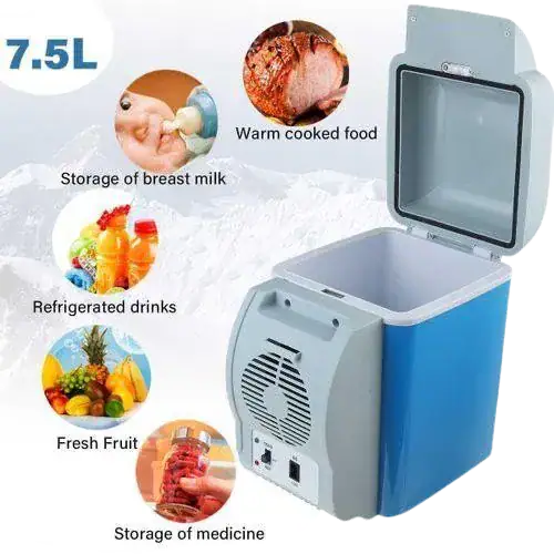7.5L Portable Car Fridge – Dual Power (12V DC Car & AC Household) | Cooling & Warming Function for Travel, Camping & Road Trips - Image 3