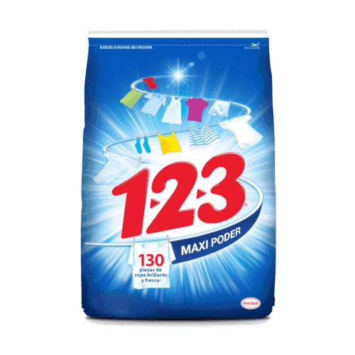 DETERGENTE EN POLVO  123 2 KILOS MAXI PODER