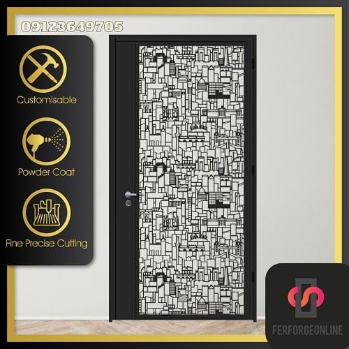 درب آهنی برش لیزری