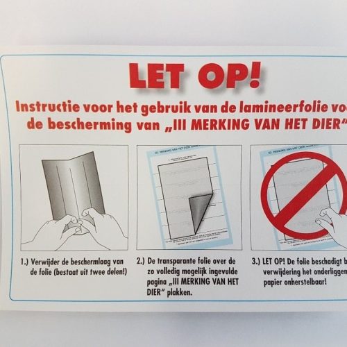 Lamineervellen t.b.v. medische gegevens (bundel van 10 stuks)