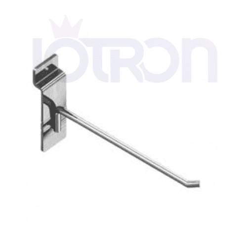 Ganchera metálica cromada espiga 30 cm para panel ranurado