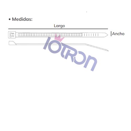 Amarra Plástica 55 cm x 7.6 mm Natural Bolsa100 unidades - Imagen 2