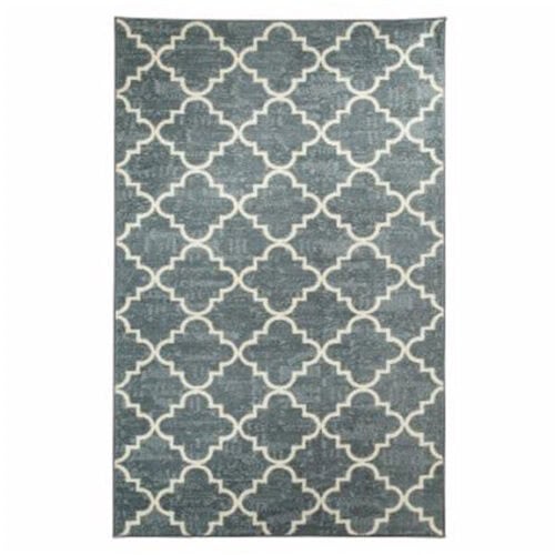 FANCY GREY TRELLIS RUG  5′ X 8′
