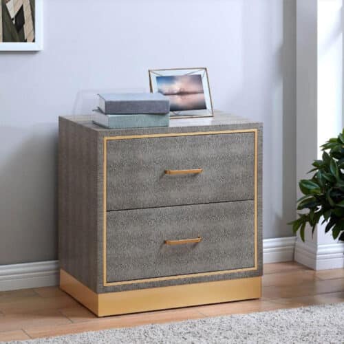 EDINBURGH FAUX SHAGREEN NIGHT STAND