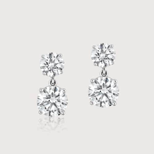 Duo Round Diamond Earrings