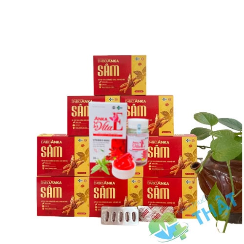 DAIBO ANKA Sâm hỗ trợ tăng cường sức khỏe, giảm mệt mỏi hộp 12 vỉ x 5 viên DAIBO ANKA Sâm hỗ trợ tăng cường sức khỏe, giảm mệt mỏi hộp 12 vỉ x 5 viên