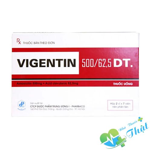 Vigentin 500/62.5 Hộp 2 Vỉ - Kháng Sinh Điều Trị Nhiễm Khuẩn Vigentin 500/62.5 Hộp 2 Vỉ - Kháng Sinh Điều Trị Nhiễm Khuẩn