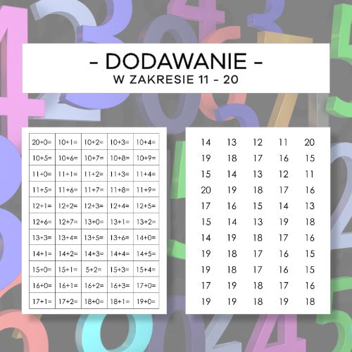 Dodawanie w zakresie 11-20