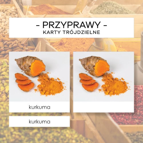 Przyprawy - karty trójdzielne 24 szt.