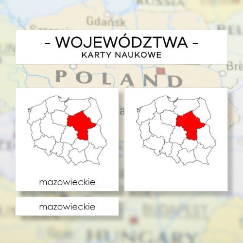 Polska - województwa - karty naukowe 16 szt.