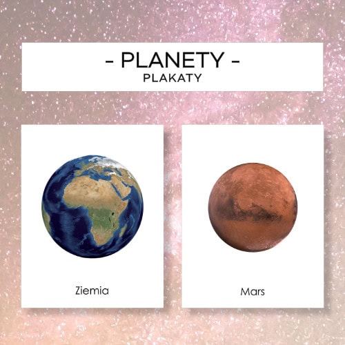 Planety- plakaty A4 z podpisem