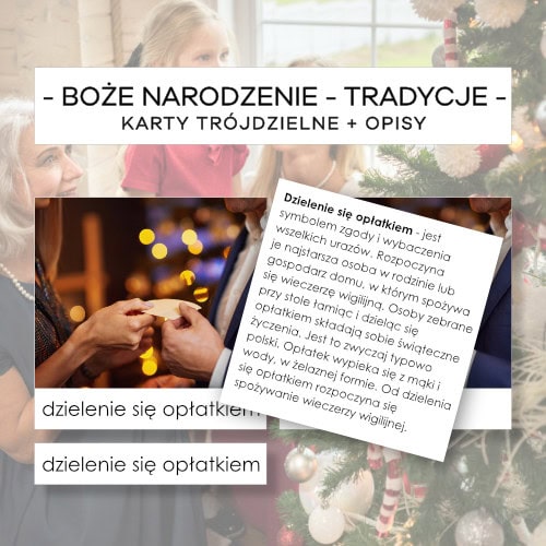 Boże Narodzenie - tradycje - karty trójdzielne 10 szt. + opisy